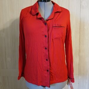 Gilligan & O'Malley Women's Size S Red Total Comfort Super Soft Pajama Top